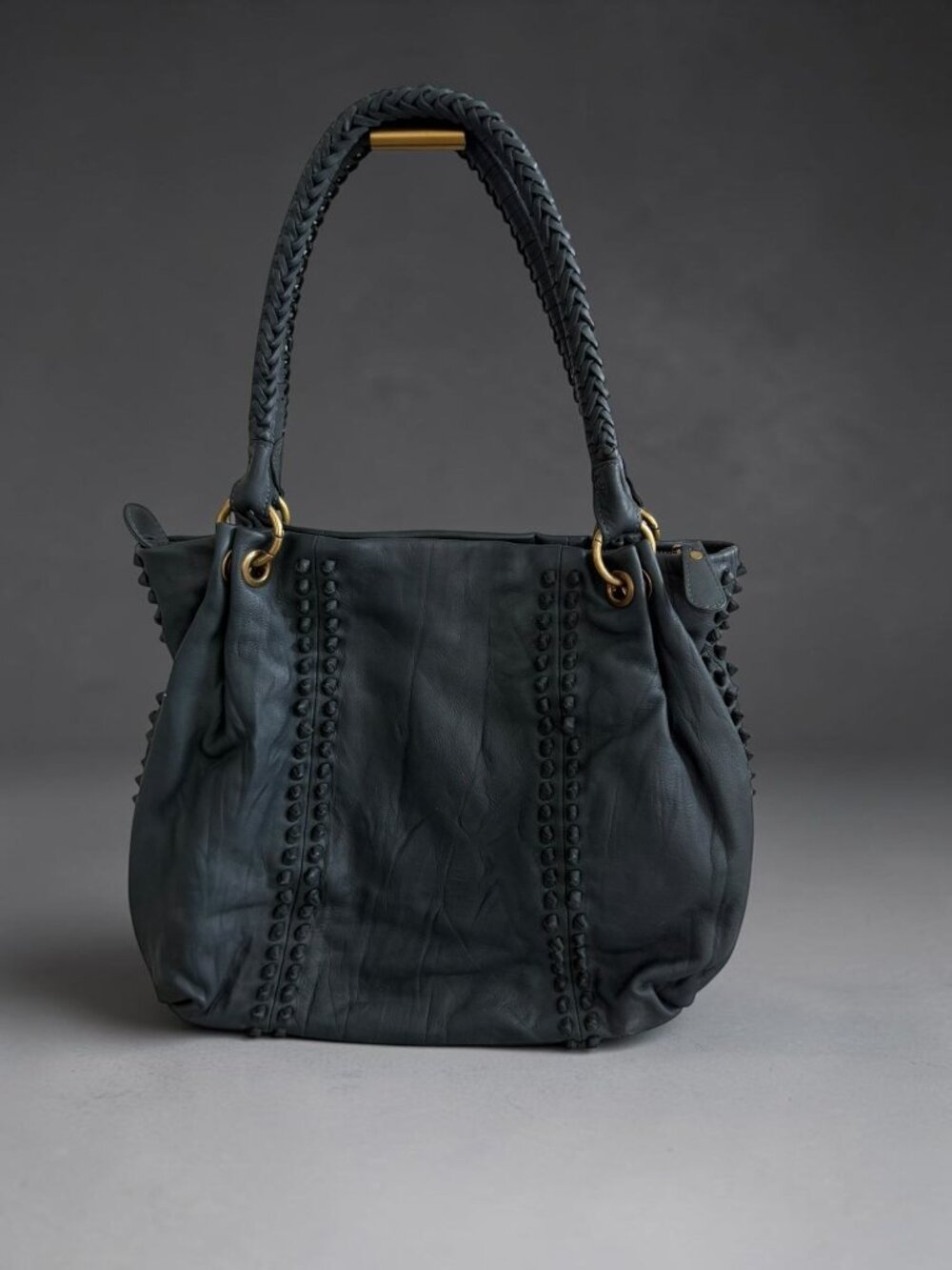 CLEVER CARRIAGE COMPANY Black Leather Shoulder Bag